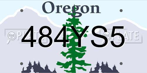 484YS5 Oregon License Plate