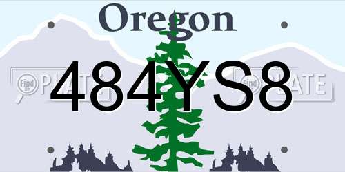 484YS8 Oregon License Plate