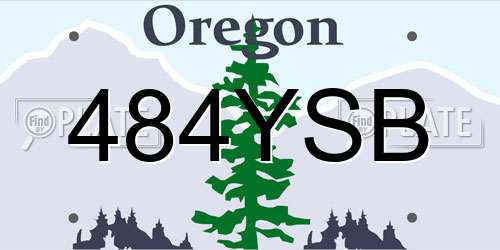 484YSB Oregon License Plate