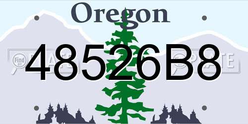 48526B8 Oregon License Plate