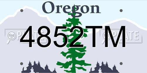 4852TM Oregon License Plate