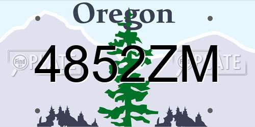 4852ZM Oregon License Plate