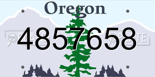 4857658 Oregon License Plate