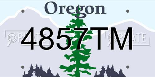 4857TM Oregon License Plate