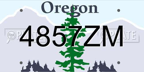 4857ZM Oregon License Plate
