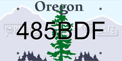 485BDF Oregon License Plate