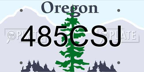 485CSJ Oregon License Plate