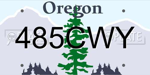 485CWY Oregon License Plate