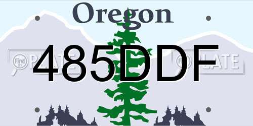 485DDF Oregon License Plate
