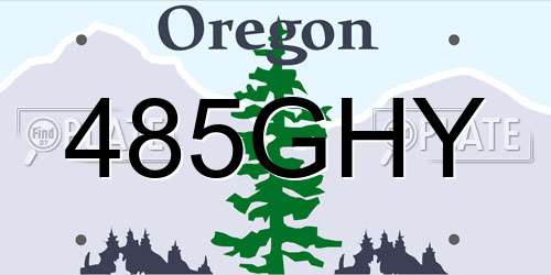485GHY Oregon License Plate