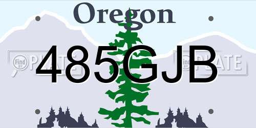 485GJB Oregon License Plate