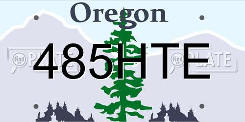 485HTE Oregon License Plate