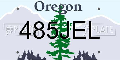 485JEL Oregon License Plate