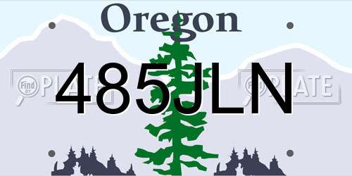 485JLN Oregon License Plate