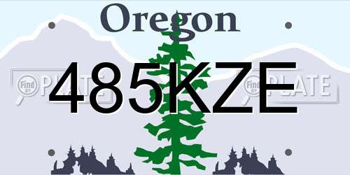 485KZE Oregon License Plate