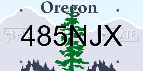 485NJX Oregon License Plate