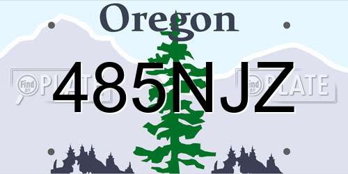 485NJZ Oregon License Plate