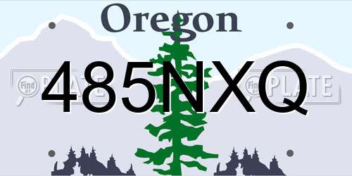 485NXQ Oregon License Plate