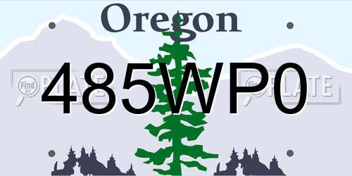 485WP0 Oregon License Plate