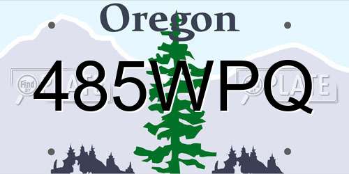 485WPQ Oregon License Plate