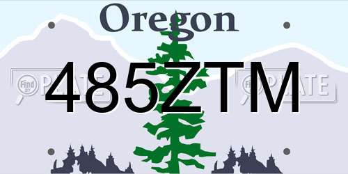 485ZTM Oregon License Plate