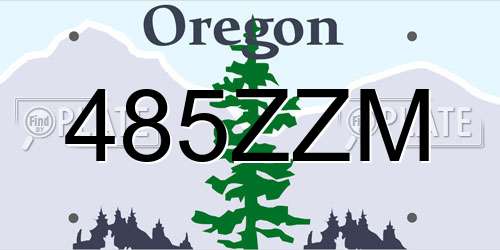 485ZZM Oregon License Plate