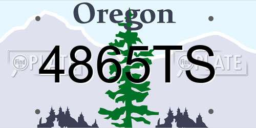 4865TS Oregon License Plate