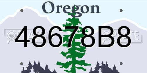 48678B8 Oregon License Plate