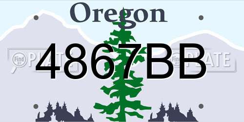 4867BB Oregon License Plate
