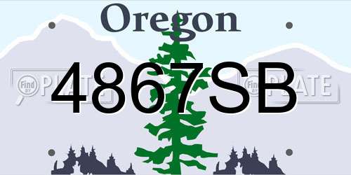 4867SB Oregon License Plate