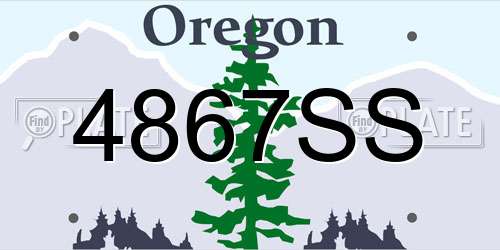 4867SS Oregon License Plate