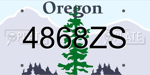 4868ZS Oregon License Plate