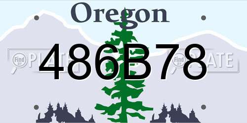 486B78 Oregon License Plate