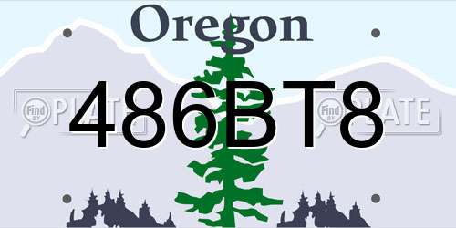 486BT8 Oregon License Plate