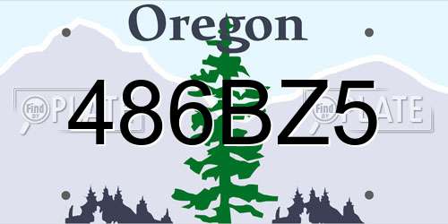 486BZ5 Oregon License Plate