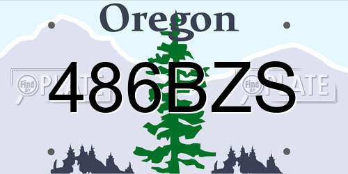 486BZS Oregon License Plate