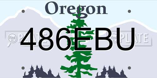 486EBU Oregon License Plate