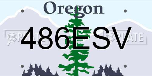 486ESV Oregon License Plate