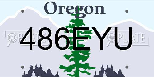 486EYU Oregon License Plate