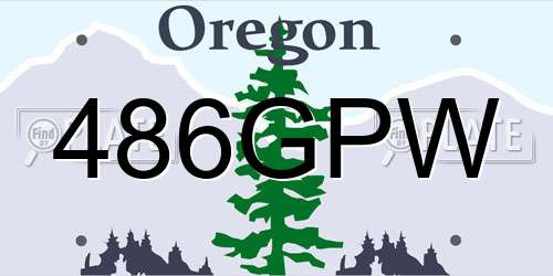 486GPW Oregon License Plate