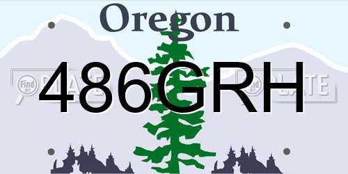 486GRH Oregon License Plate