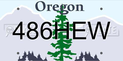 486HEW Oregon License Plate
