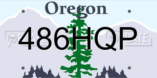 486HQP Oregon License Plate