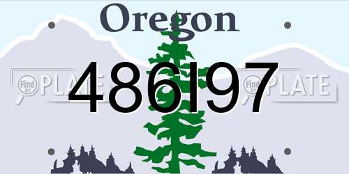 486I97 Oregon License Plate
