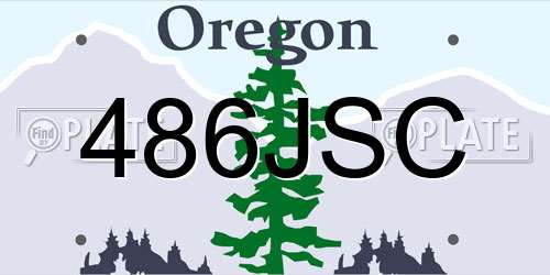 486JSC Oregon License Plate