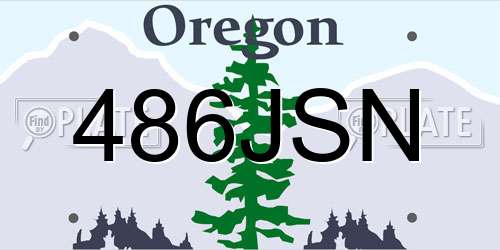 486JSN Oregon License Plate