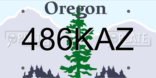486KAZ Oregon License Plate