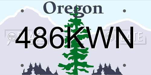 486KWN Oregon License Plate