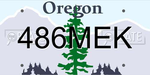 486MEK Oregon License Plate