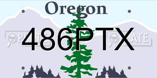 486PTX Oregon License Plate